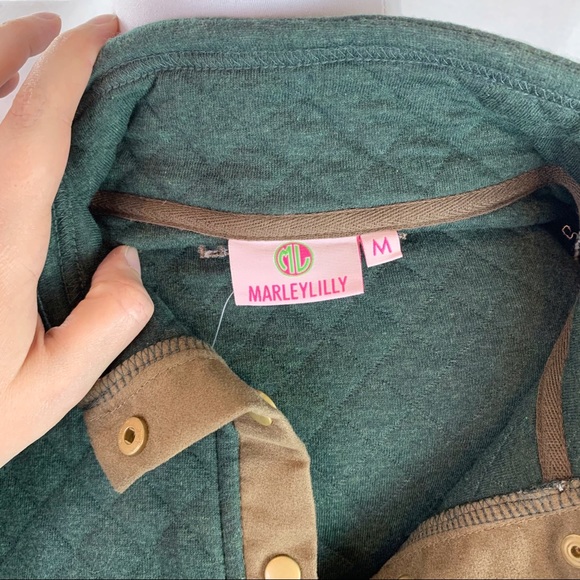 Marley Lilly monogram MLS quilted tunic sweatshirt NWT - Picture 14 of 16